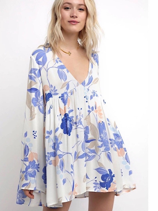 Free People Dresses & Skirts - Free People Bella Floral Print Tunic White Size XS